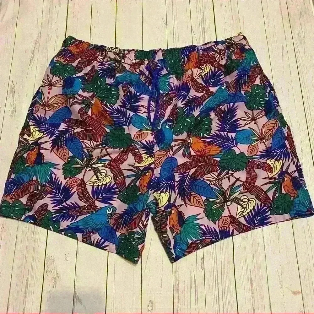 ASOS Swimming Trunks Pelican Purple Palms 2XL EUC